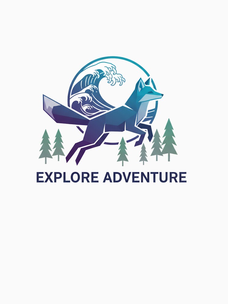 Explore Adventure Fox with Ocean Wave and Forest by  ADBIB Design