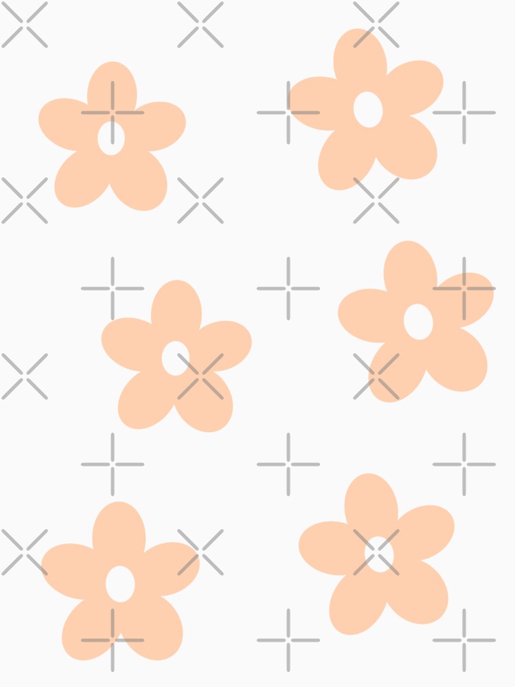Pastel Peach Retro Groovy Flowers by JulzPink