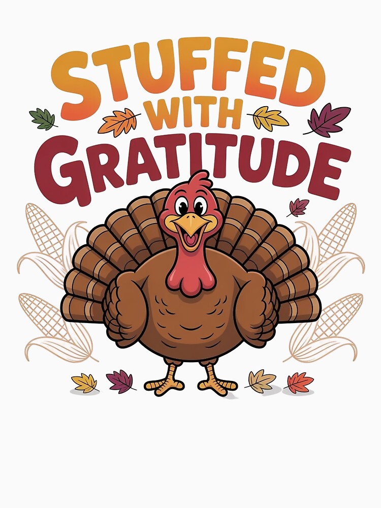 Stuffed With Gratitude Funny Turkey Design by WikaKowalczyk