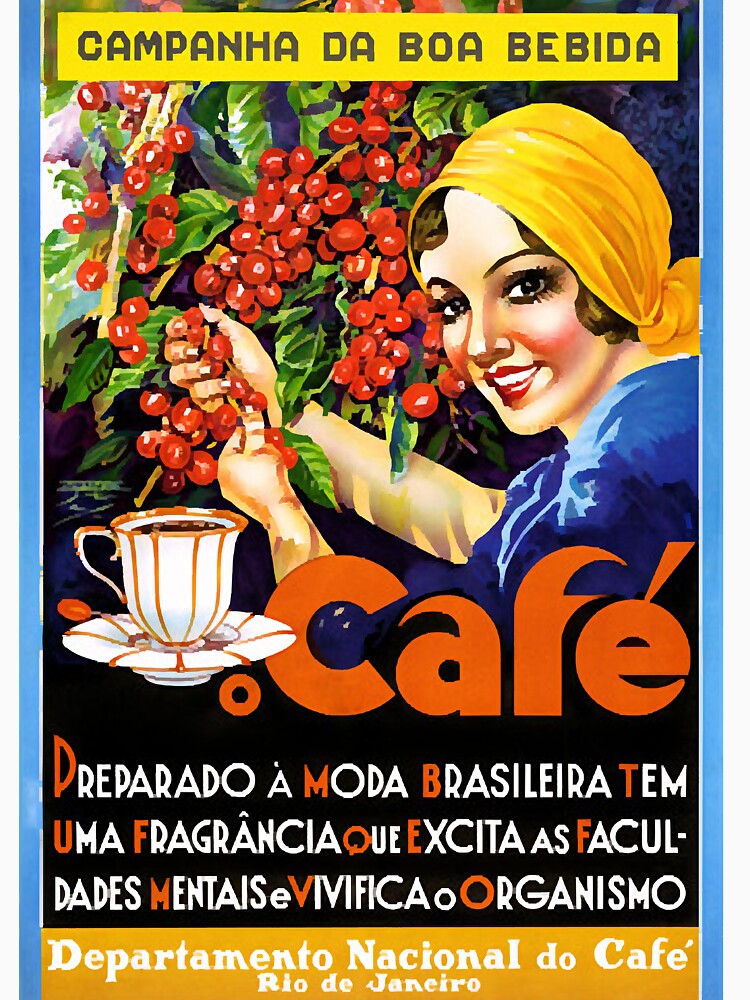 Vintage Travel Poster Brazil Cafe by Lazarz8