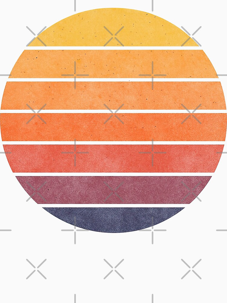 Retro Sunset Striped Circle Design by ArtfulWeave