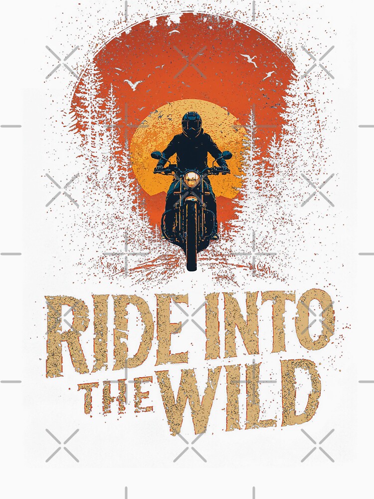 Ride Into The Wild – Motorcycle Adventure Sunset Design by NiDoya