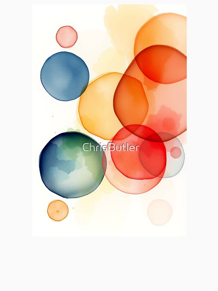 Colorful Overlapping Circles In Watercolor by ChrisButler