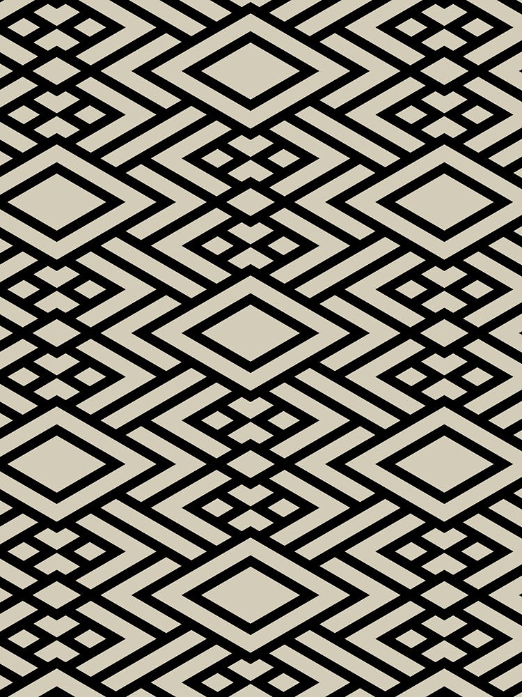 Beige and Black Geometric Art Deco Diamond Pattern Pairs HGTV 2022 Trending Color Canvas Tan HGSW4018 - Colour Trends - Hue - Shade by ColorOfTheYears