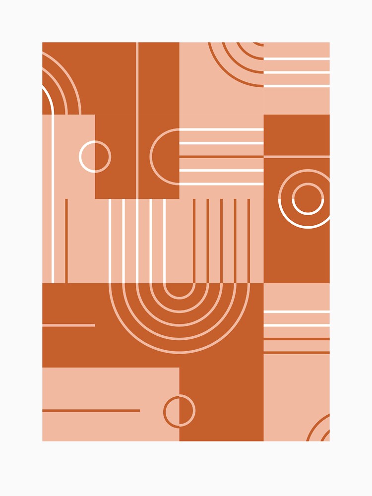Modern Mid Century Geometric 1 (Terracotta desert pattern) by OldInkArtStudio