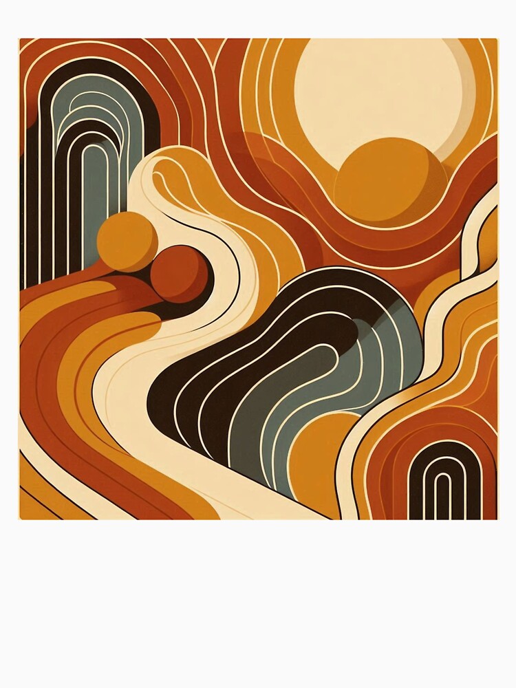 Retro Waves – Abstract Earth Tone Design by Dogandesighn