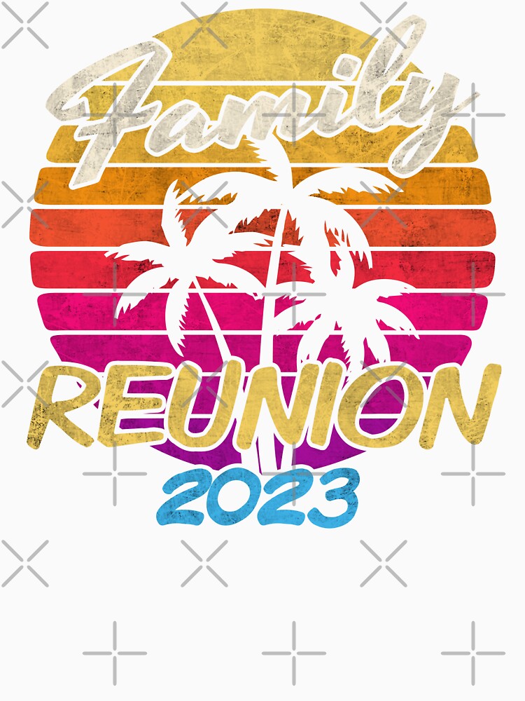 Family Reunion 2023 Matching family Vacation Retro Sunset Palm Trees by alenaz