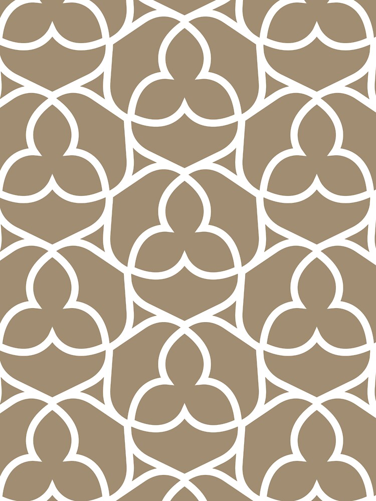 Brown and White Ornamental Shape Pattern 2 Pairs DE 2022 Trending Color Tuscan Mosaic DE6208 by ColorOfTheYears