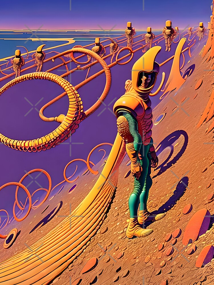 Sci-fi illustration of astronaut on Mars by ArthurVandelay