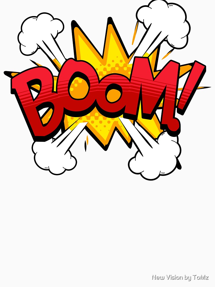Explosive comic motif with the powerful lettering "BOOM!" in dynamic pop art style. by New Vision by ToMz