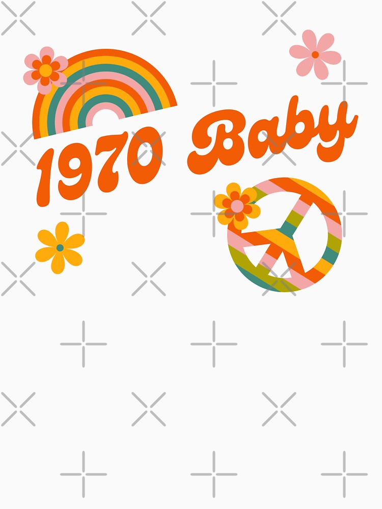 1970 Baby Retro Flowers Peace Sing Groovy Hippie Colors by Brasilia