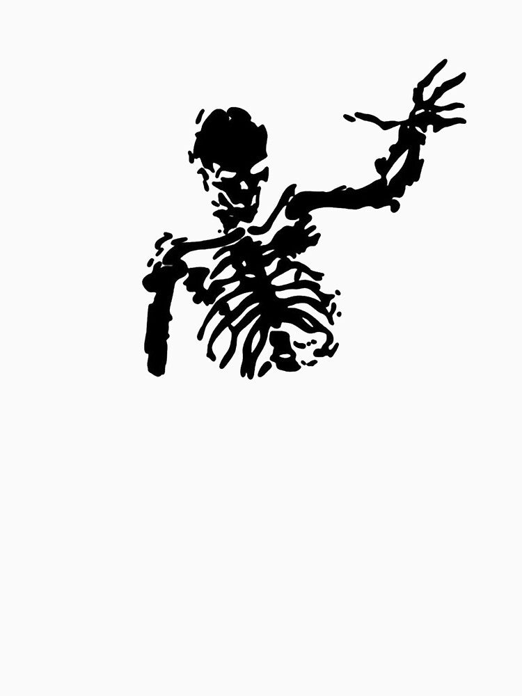 Y2K Distorted Skeleton Outline - Grunge Cyberpunk Streetwear by Kromatik