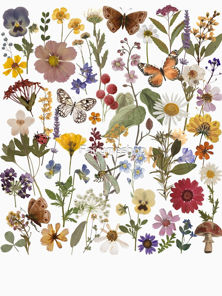Pressed wildflowers vintage botanical design by Fairymeshop