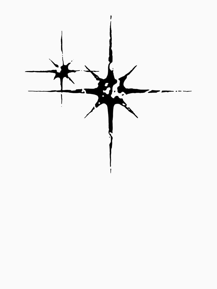 Y2K Cyber Sigilism Twin Stars - Distorted Grunge Nord Star by Kromatik