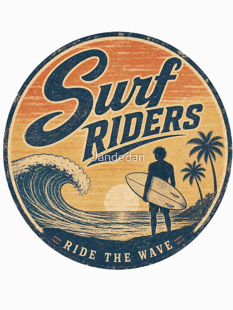 Surf Riders – Vintage Surf Club Logo Design by Jandedan