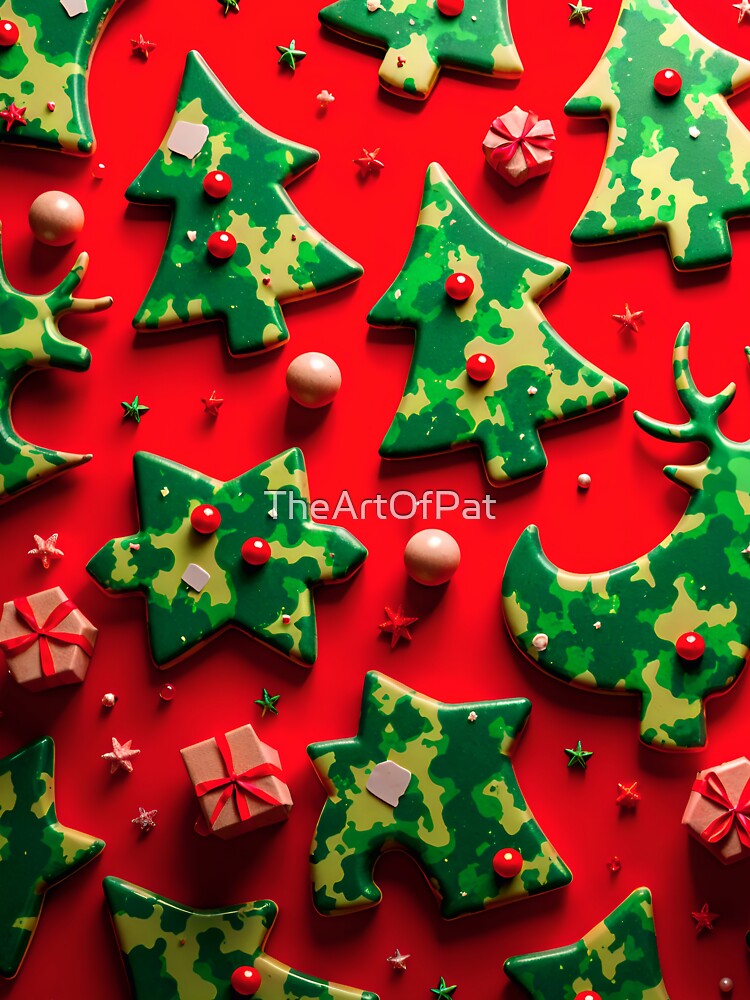 Abstract Christmas Camouflage Pattern Design by TheArtOfPat