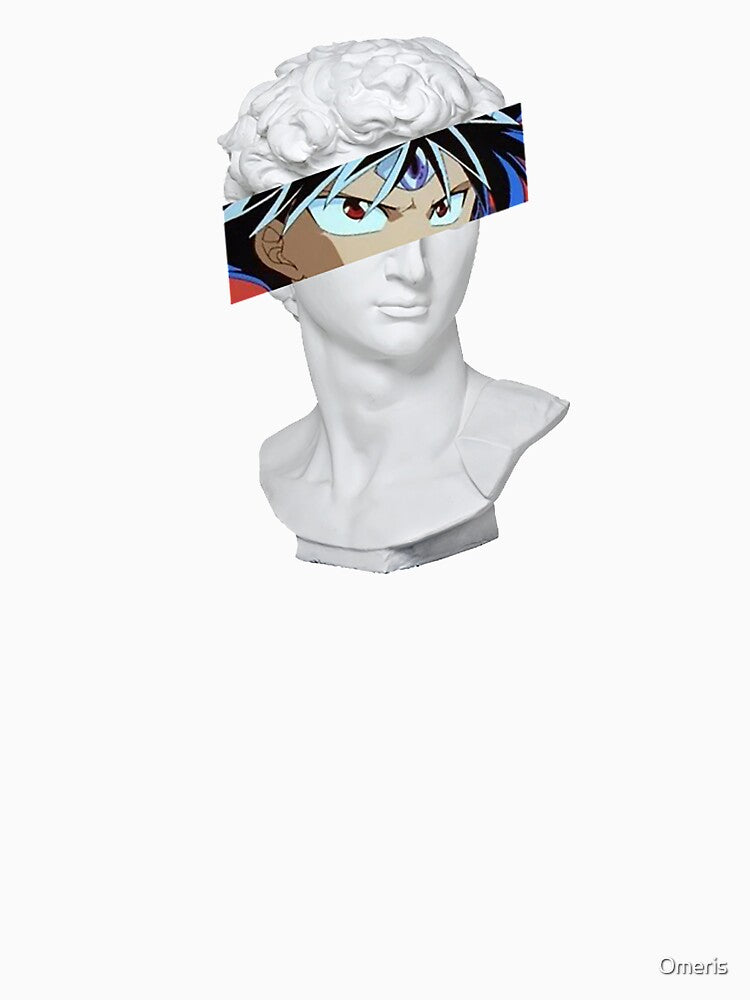 manga vaporwave statue by Omeris