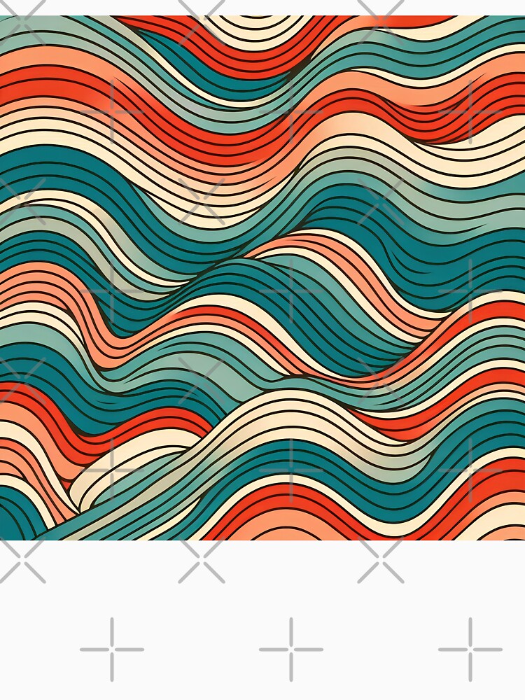 Vintage Retro Wave Abstract Art 70s & 80s Color Palette by RadiantFoxTees
