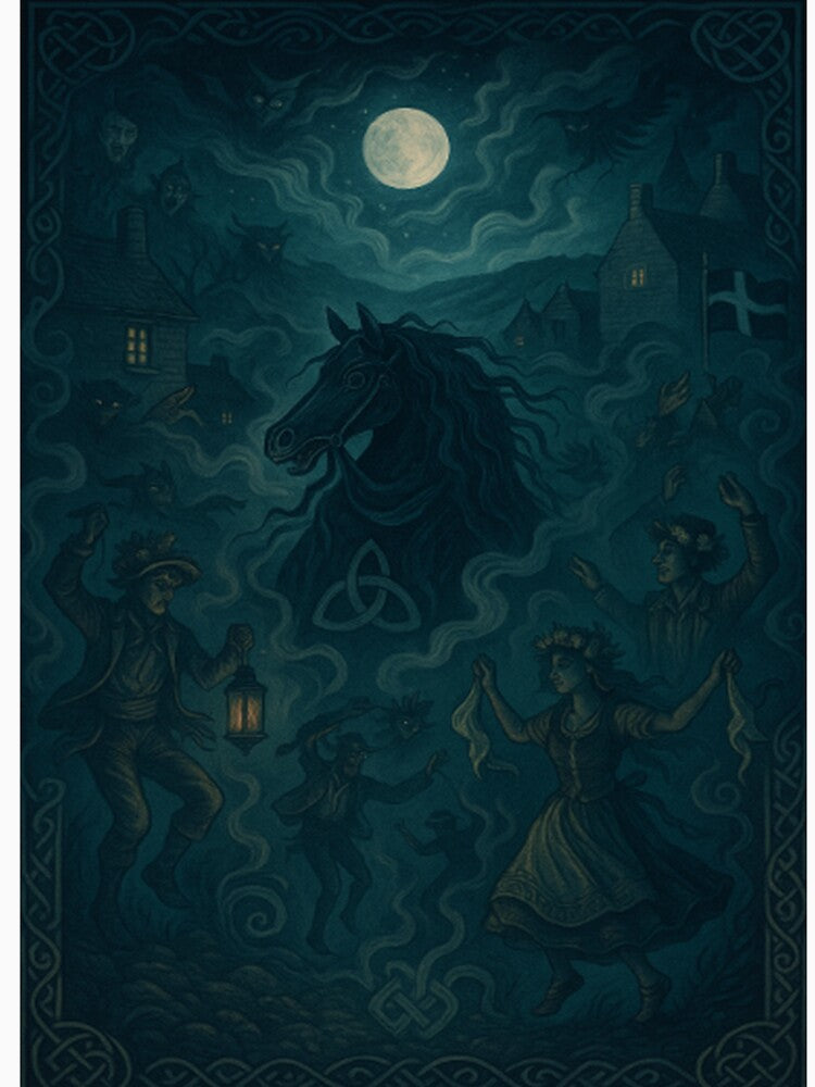 Padstow Obby Oss Mystical Cornish Folklore Poster by Virelo