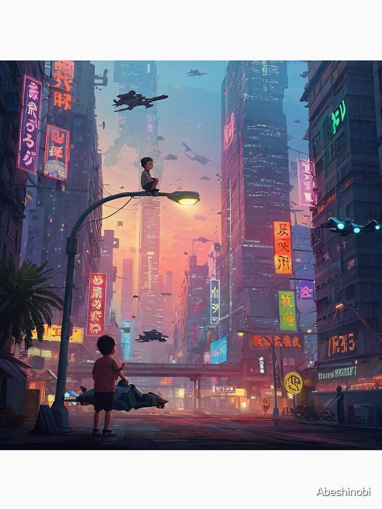 Young Dreamers Cyberneon City by Abeshinobi