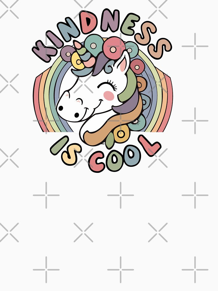 Kindness is Cool Funny Unicorn Lover Typography Quote by thedazzlingmonk
