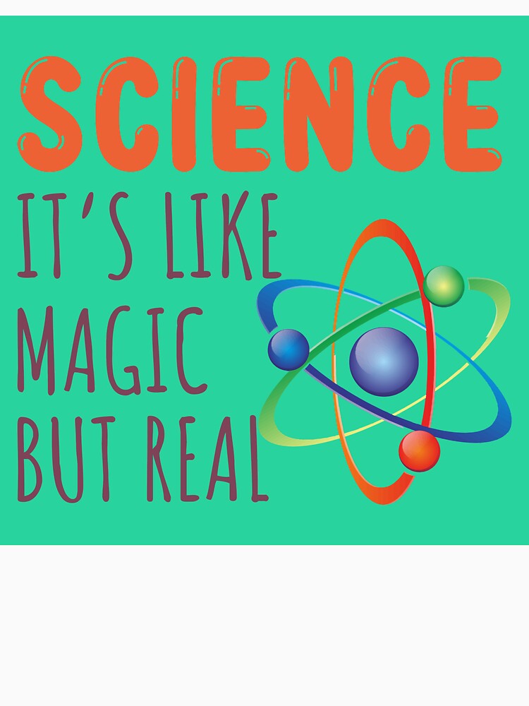 Science It's Like Magic But Real Atom Model Quote Art by PixelWaveBD