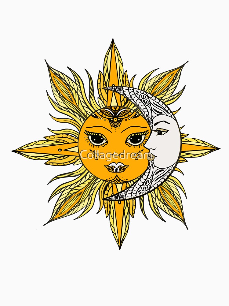 Sun and moon astrology lovers, celestial tarot by Collagedream