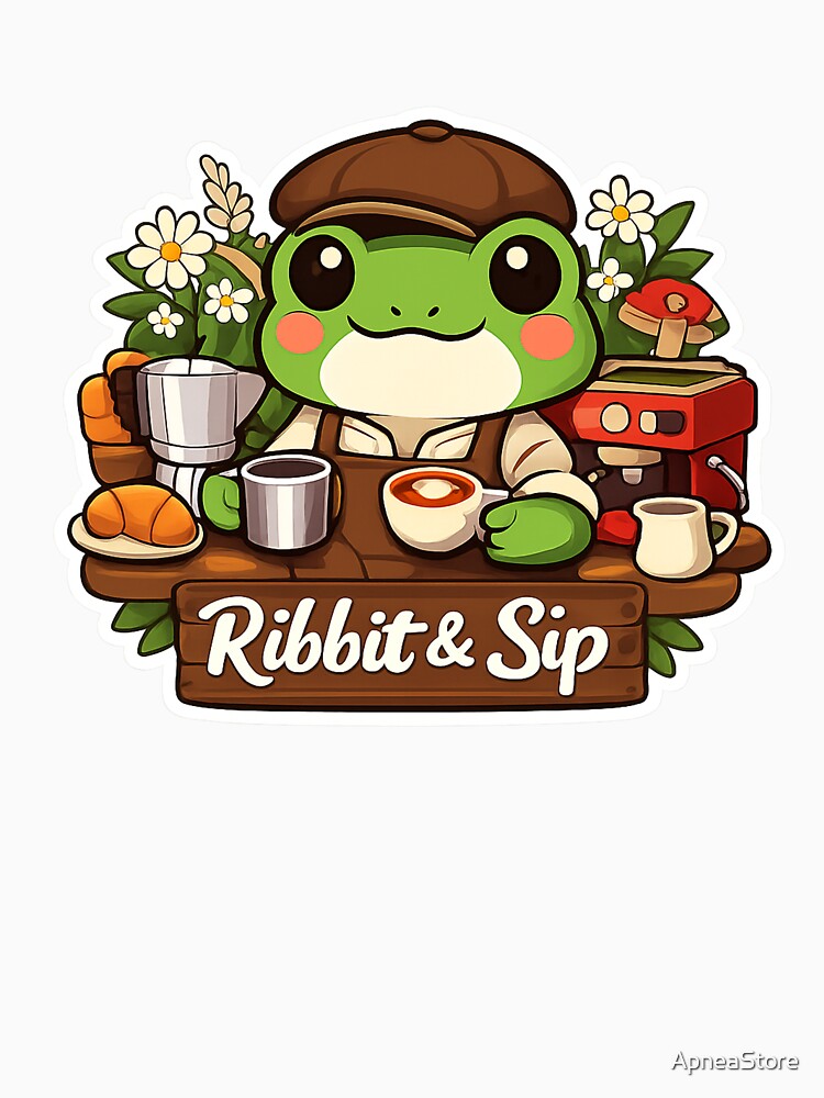 Matcha Mood – Cute Frog Matcha Latte Cozy Sticker by ApneaStore