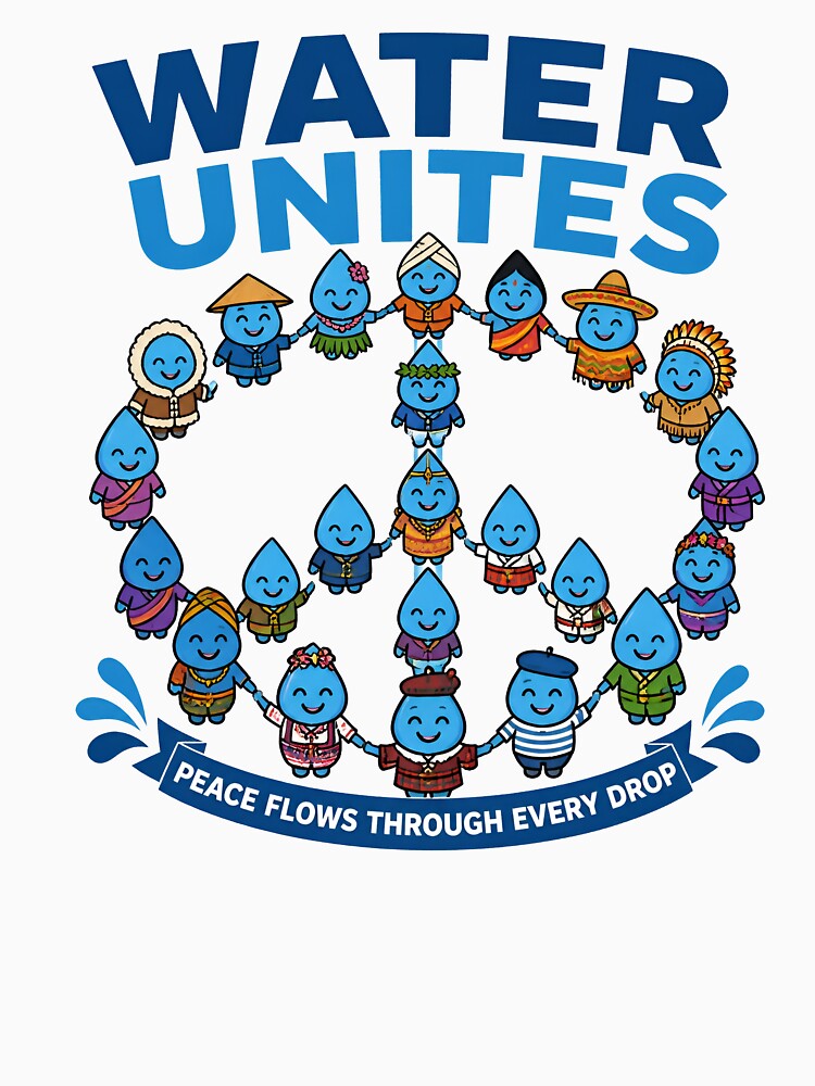Water Unites Global Peace Eco Friendly Activist Design by Nuvoro Eco Awareness