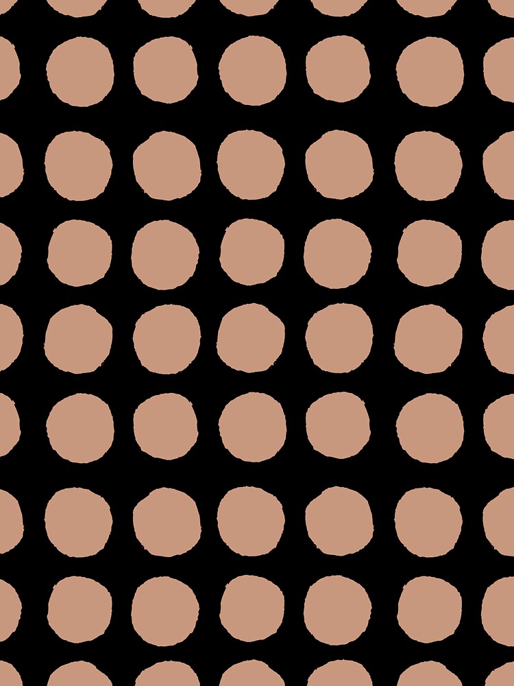 Black and Tan Abstract Polka Dot Pattern Pairs DE 2022 Popular Color Chinook Salmon DET456 by ColorOfTheYears