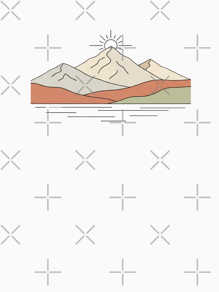 Zen Mountain Minimalist Lines – Calm Nature Aesthetic Design by JustCrafted