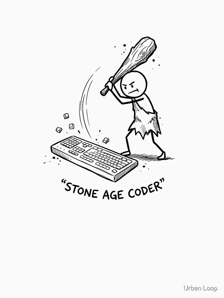 Caveman Programmer - Manual Coding Purist Shirt by Urben Loop