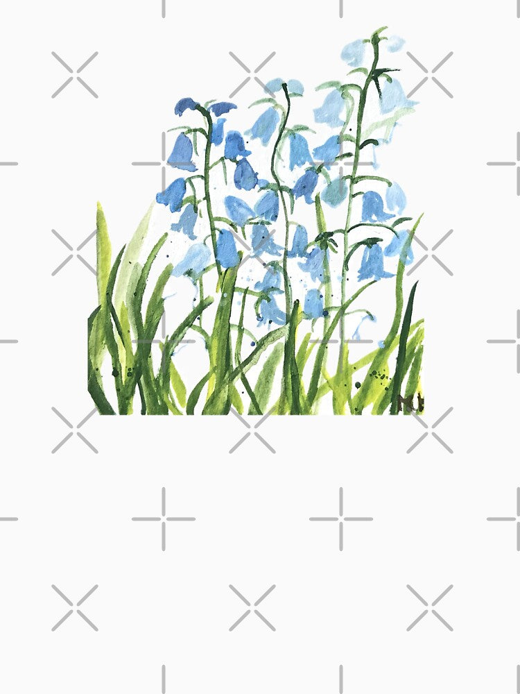 Bluebells Watercolor Flowers – Botanical Floral Art by Monika Howarth