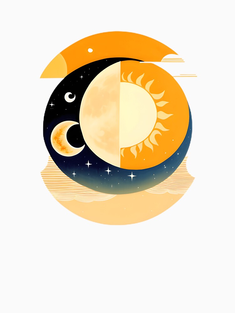 Sun and Moon Celestial Bohemian Art by hyggefolkart