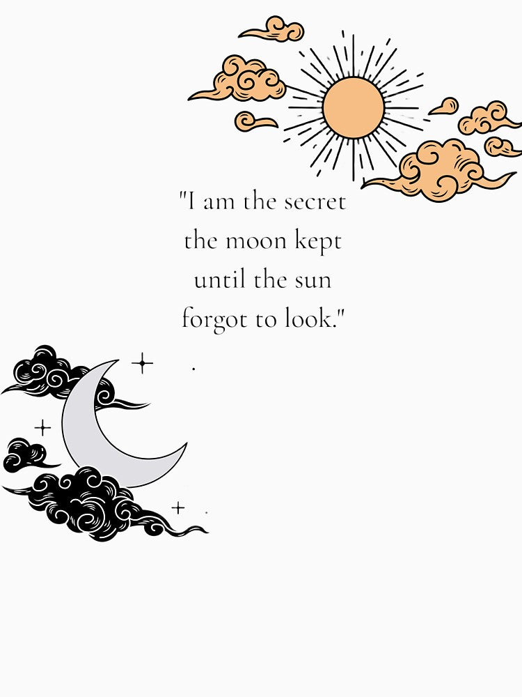 The Secret Moon & Sun Celestial Quote Illustration by Lush Aura Designs