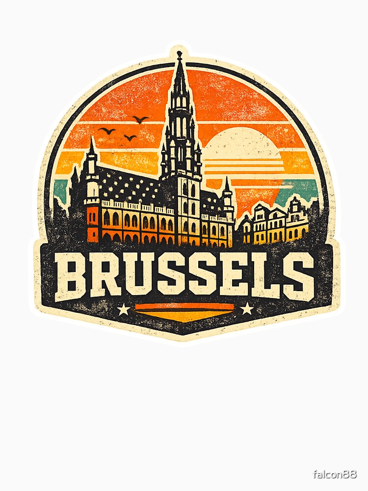 Brussels Belgium Retro Travel Souvenir by Imaginarium of Chaos falcon88