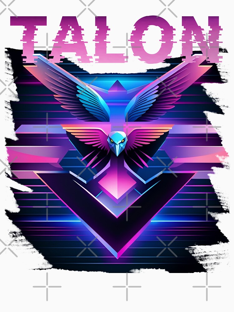 Talon – Neon Cyberpunk Eagle Typography Poster | Futuristic Colorful Bird Art by Whisky1111