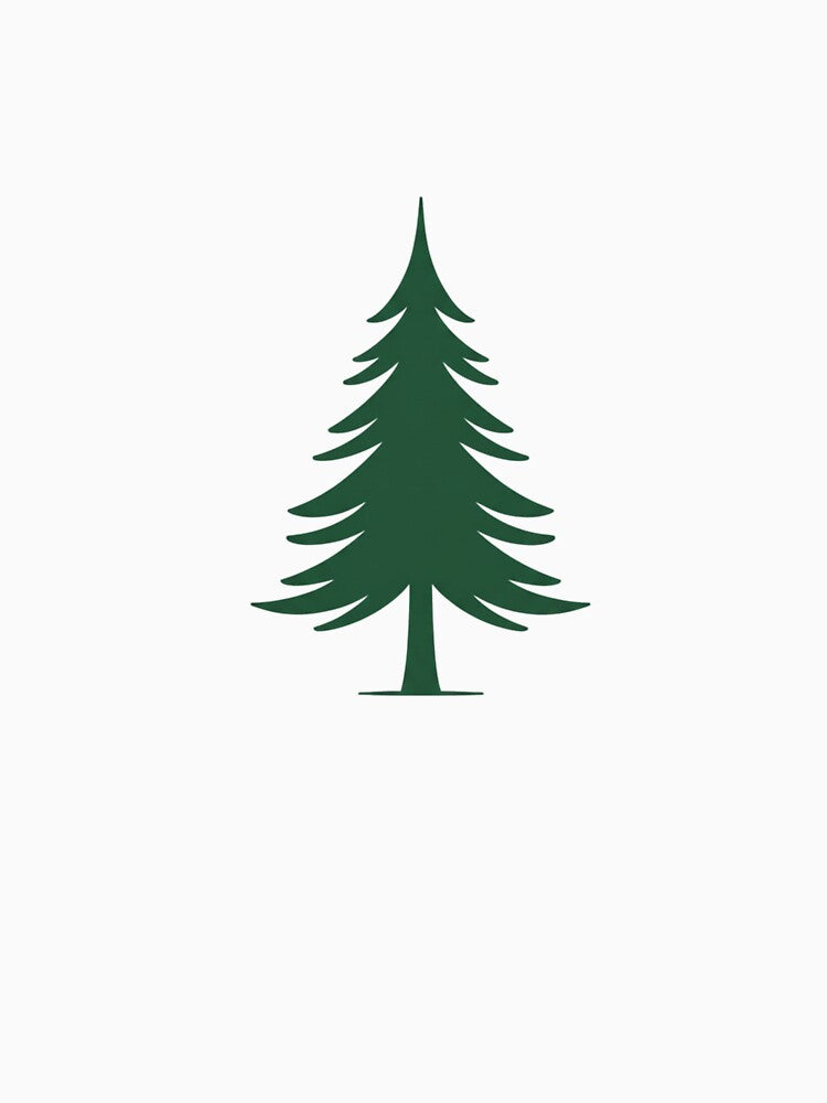 Evergreen Serenity: Minimalist Forest Pine Tree Silhouette by MonaRose_Art