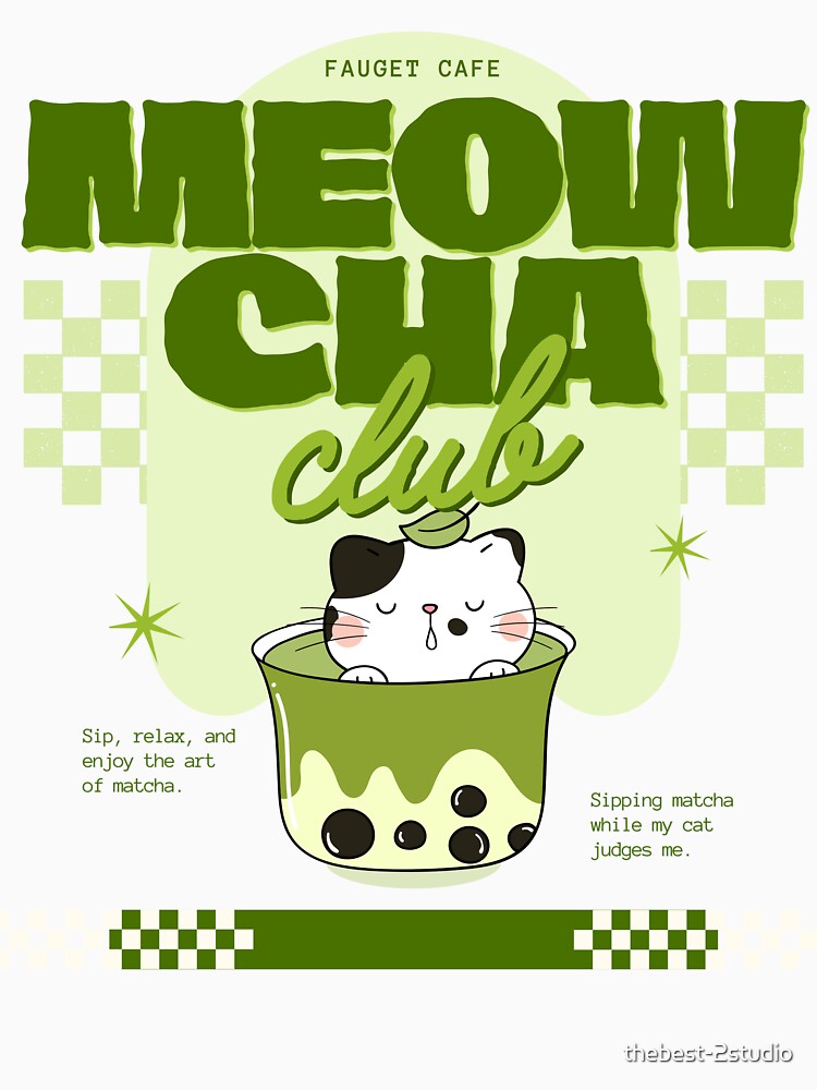 Meowcha Club Funny Matcha Club by thebest-2studio