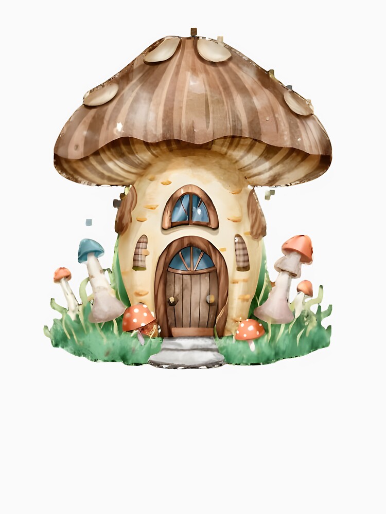 Whimsical Watercolor Mushroom House by Craft99