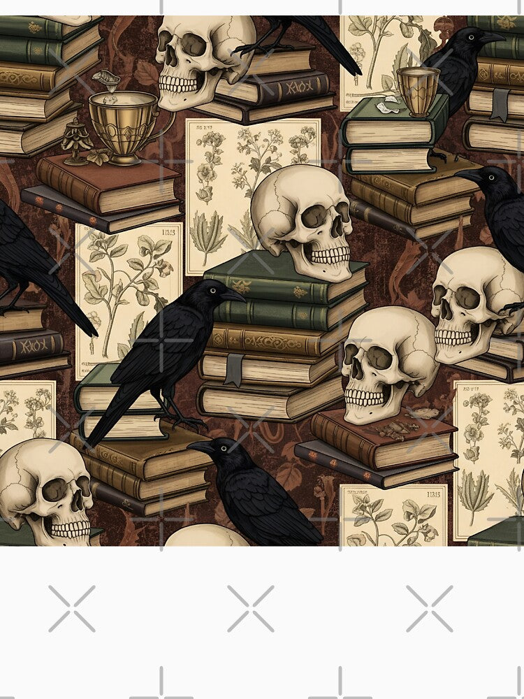 Vintage Dark Academia Scholar Seamless Pattern by StickyGuys