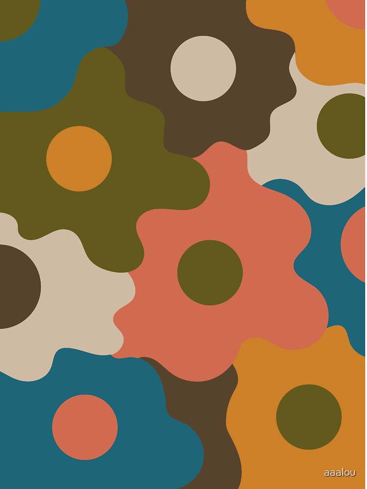 Retro Groovy Flowers - Deep Autumn Seasonal Color Palette by aaalou