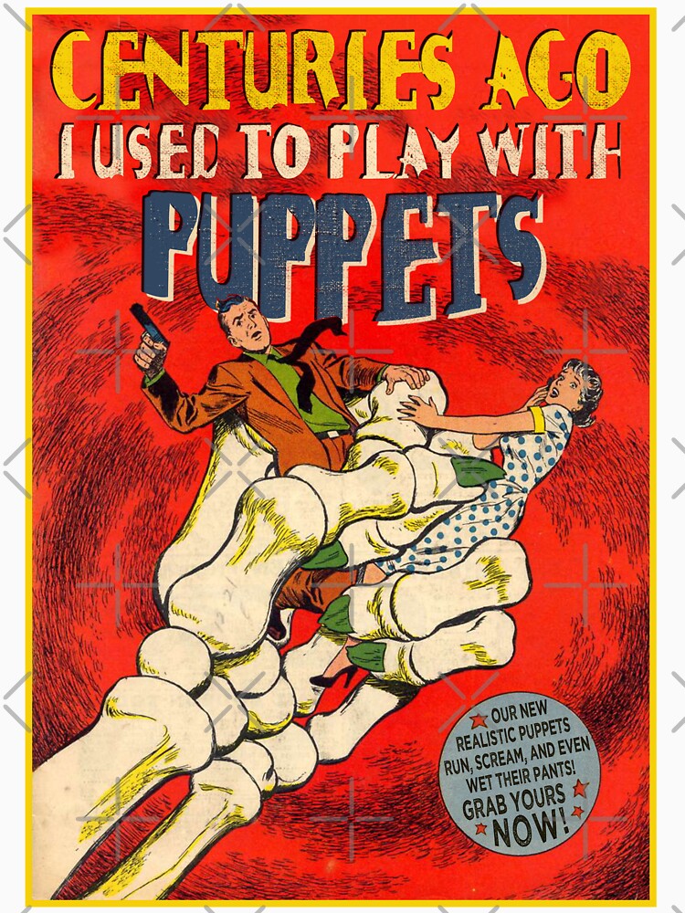 Vintage Human Puppet Retro Horror Poster Halloween Skeleton Puppet Player Gift by TheAplus