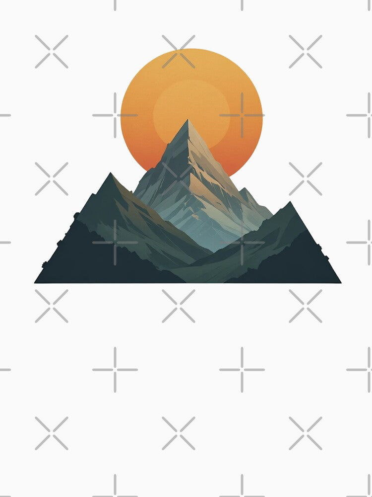 Majestic Mountain Sunset – Minimal Nature Art by AbhishekPanwar