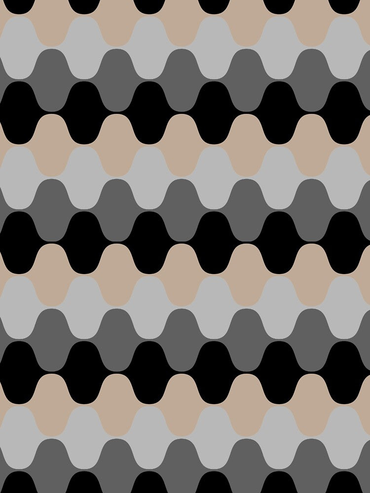 Brown Gray and Black Wavy Stripe Pattern Pairs DE 2022 Popular Color Trail Dust DE6123 by ColorOfTheYears