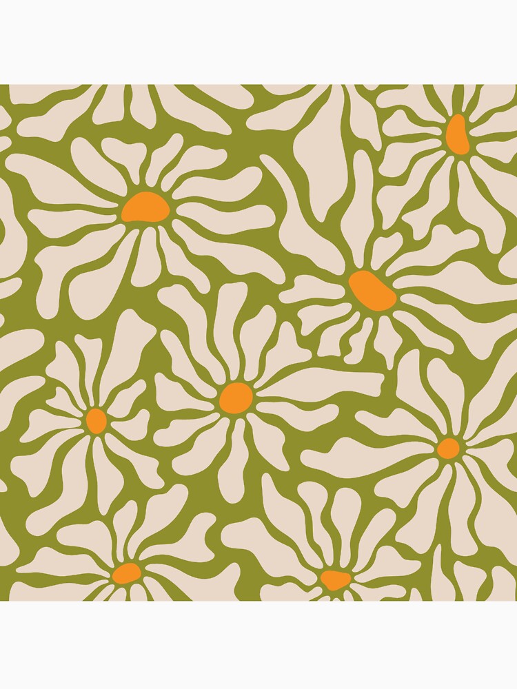 Light green bloom. Retro floral pattern by ReneMagritteArt