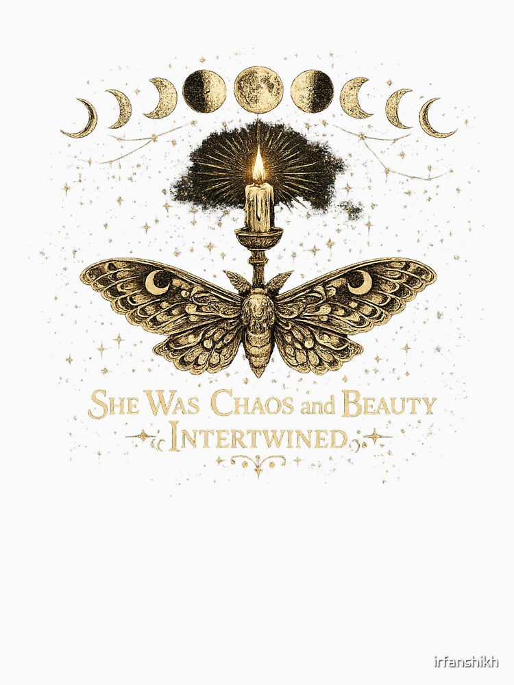 Moon Phase Moth Dark Academia Celestial Gothic Art Print Mystical Aesthetic Wall Art by irfanshikh