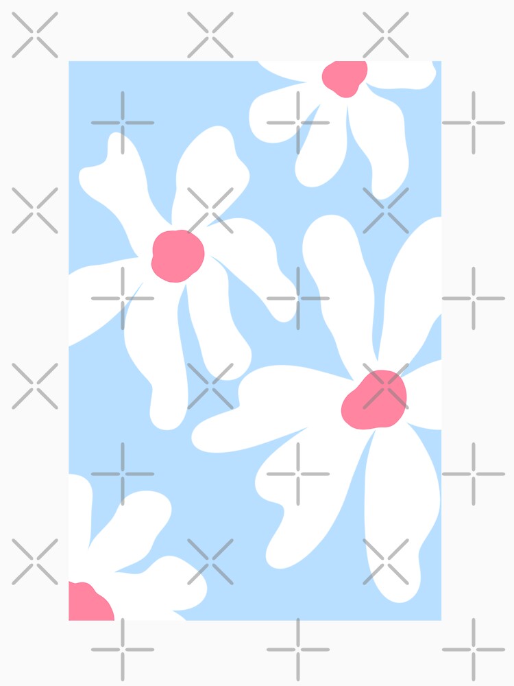 Sky blue groovy trendy flowers by Innovativa