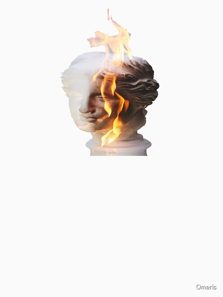 vaporwave fire statue by Omeris
