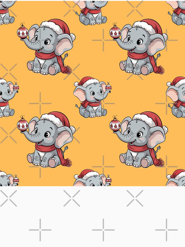 Holiday Elephant with Ornament Seamless Design by Grang Art Artistic Designs